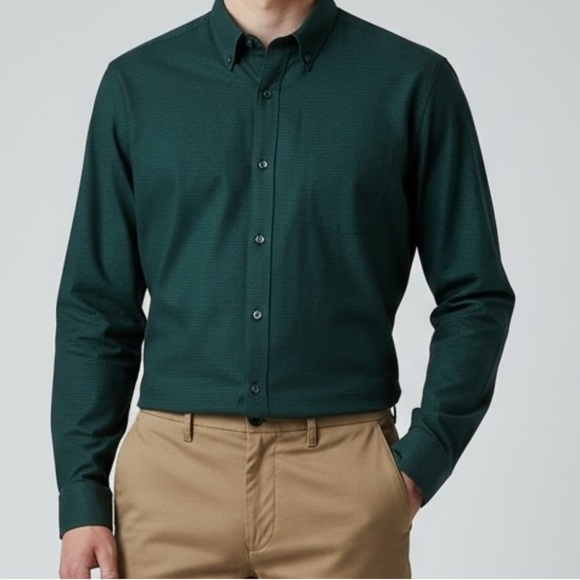 Johnston & Murphy Other - Johnston & Murphy Men's Dark Teal Green Button Down L/S Dress Shirt XL NWOT